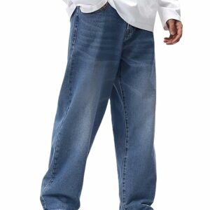 Ben Martin Men's Denim Cotton Oversized Loose Baggy Fit Jeans Pants for Men